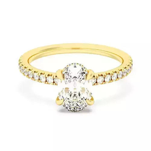 OVAL Cut Hidden Halo Engagement Ring
