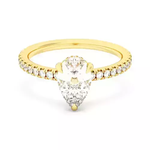 PEAR Cut Hidden Halo Engagement Ring