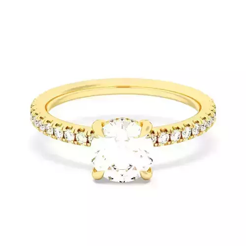 ROUND Cut Hidden Halo Engagement Ring