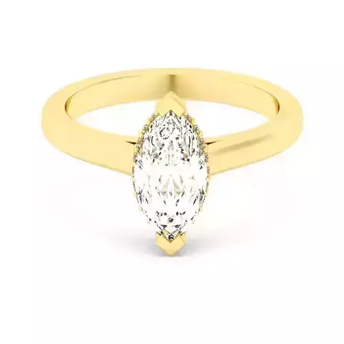 Marquise Cut Hidden Halo Engagement Ring 