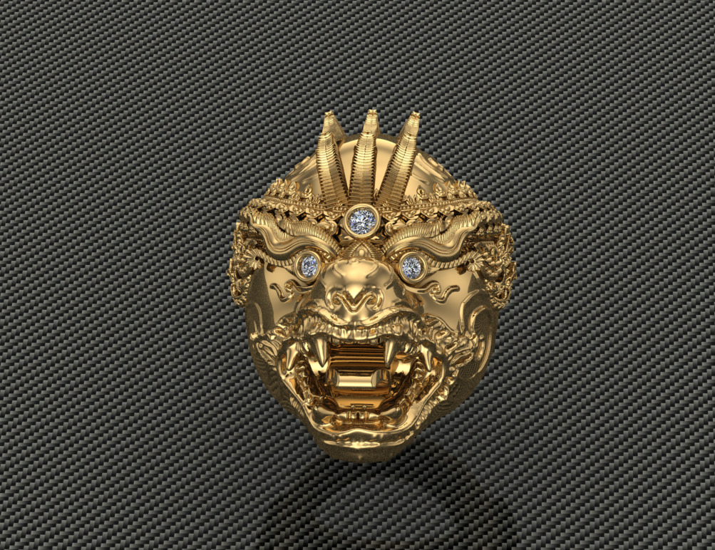 Hanuman Ring Lakhon khol Khmer  3D print model_3
