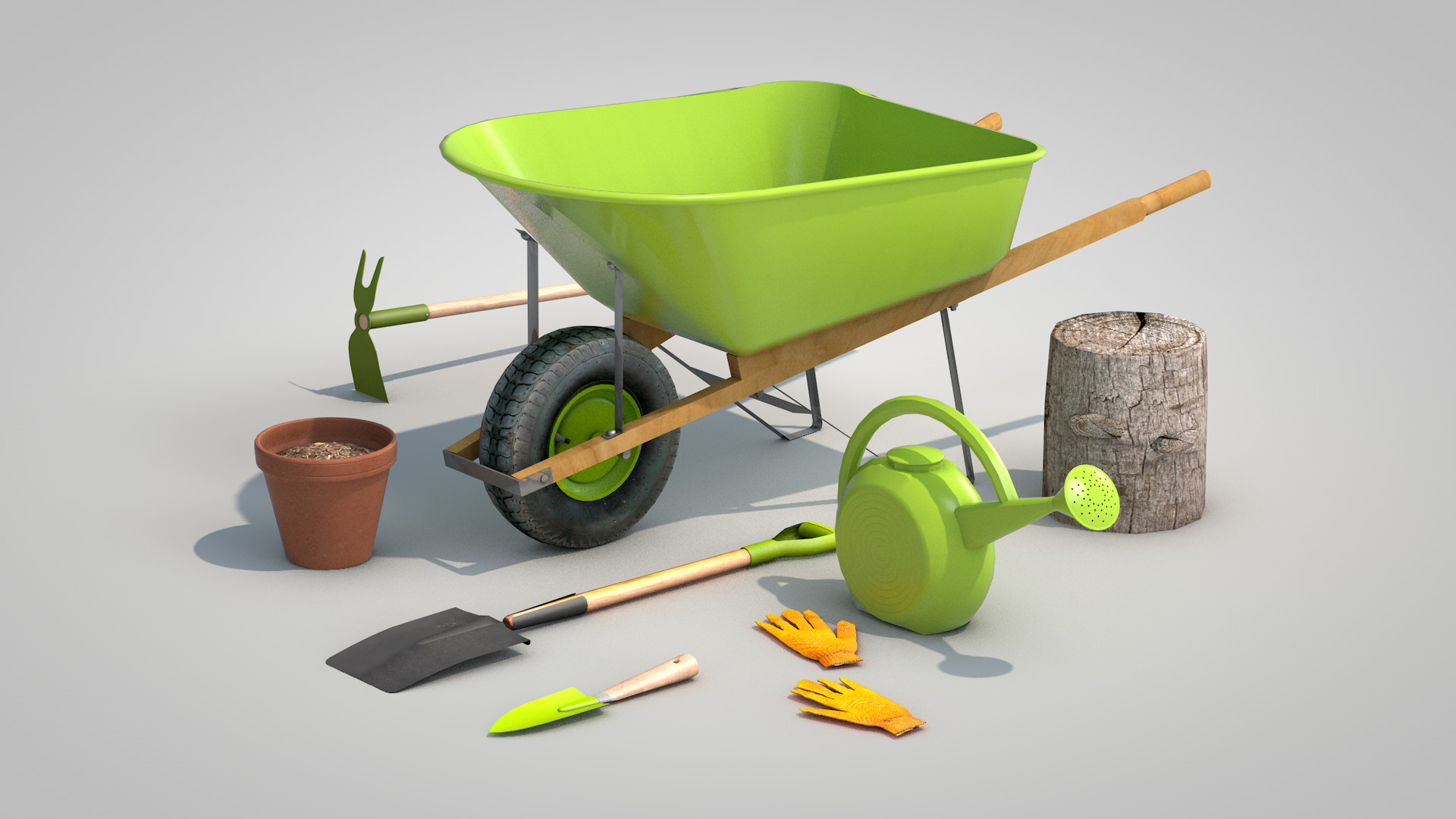 Garden Tool Set - Flower 3D model_14