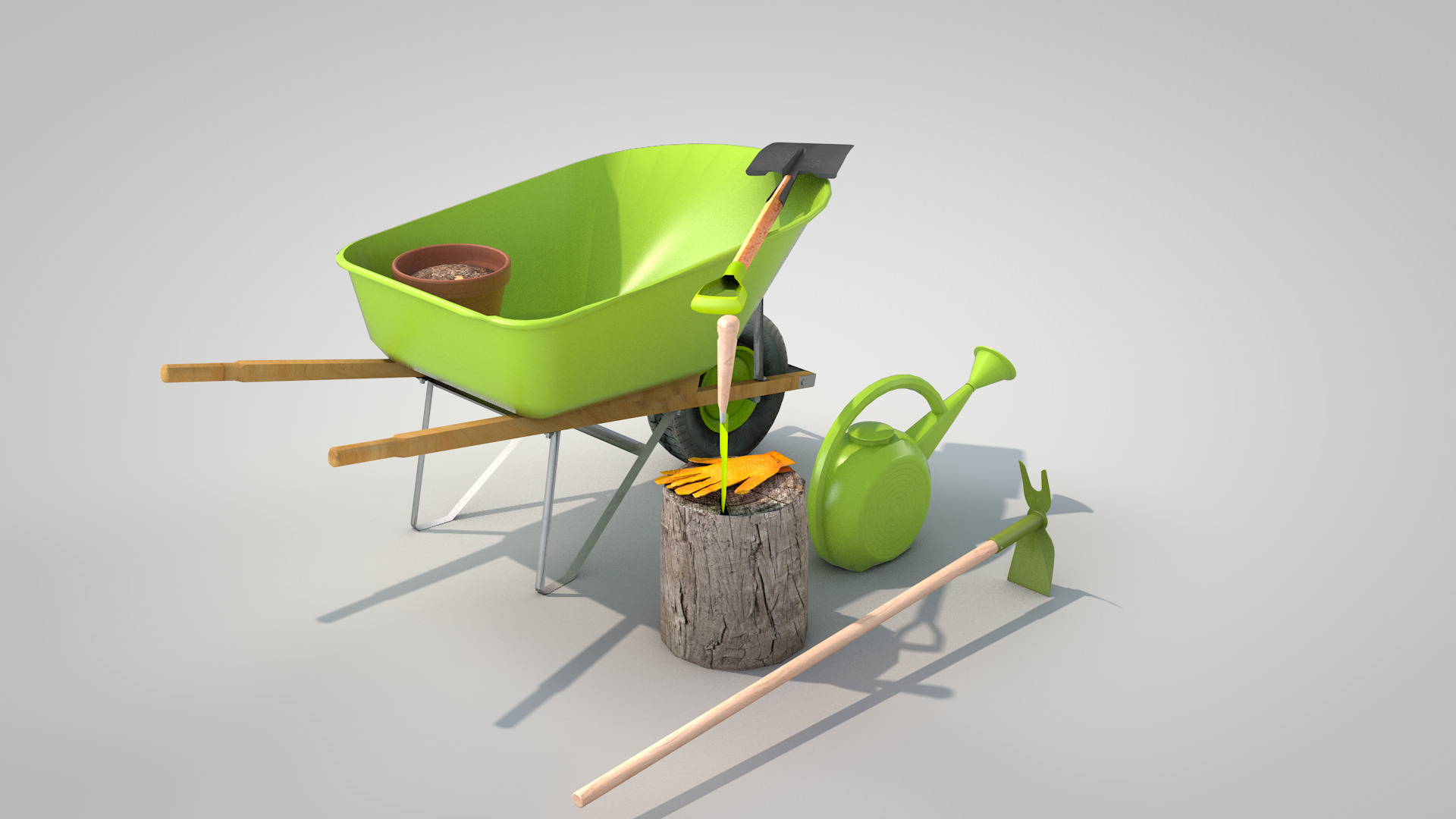 Garden Tool Set - Flower 3D model_10