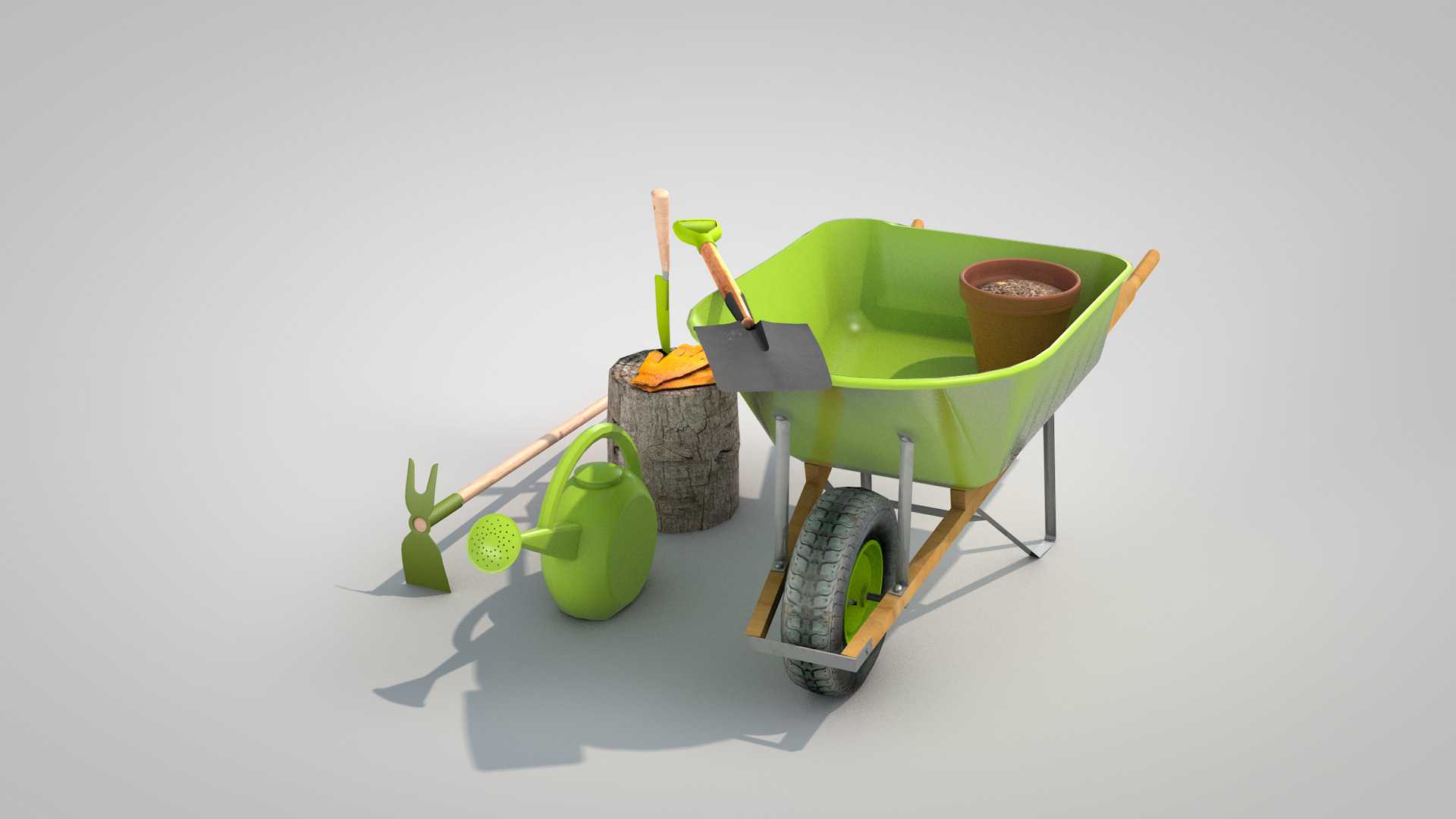 Garden Tool Set - Flower 3D model_8