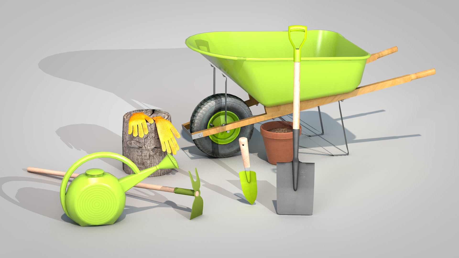 Garden Tool Set - Flower 3D model_7