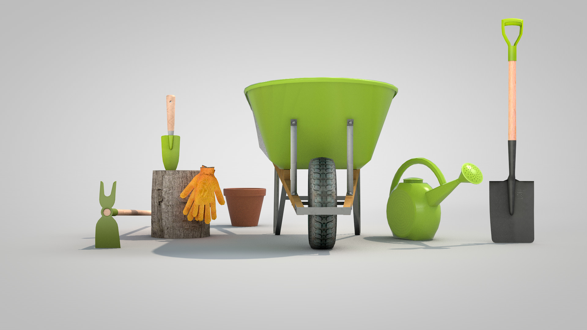 Garden Tool Set - Flower 3D model_11