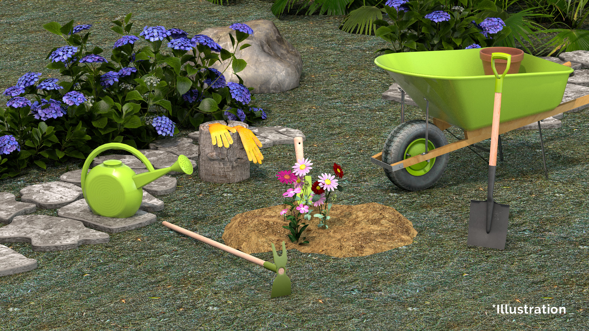 Garden Tool Set - Flower 3D model_6