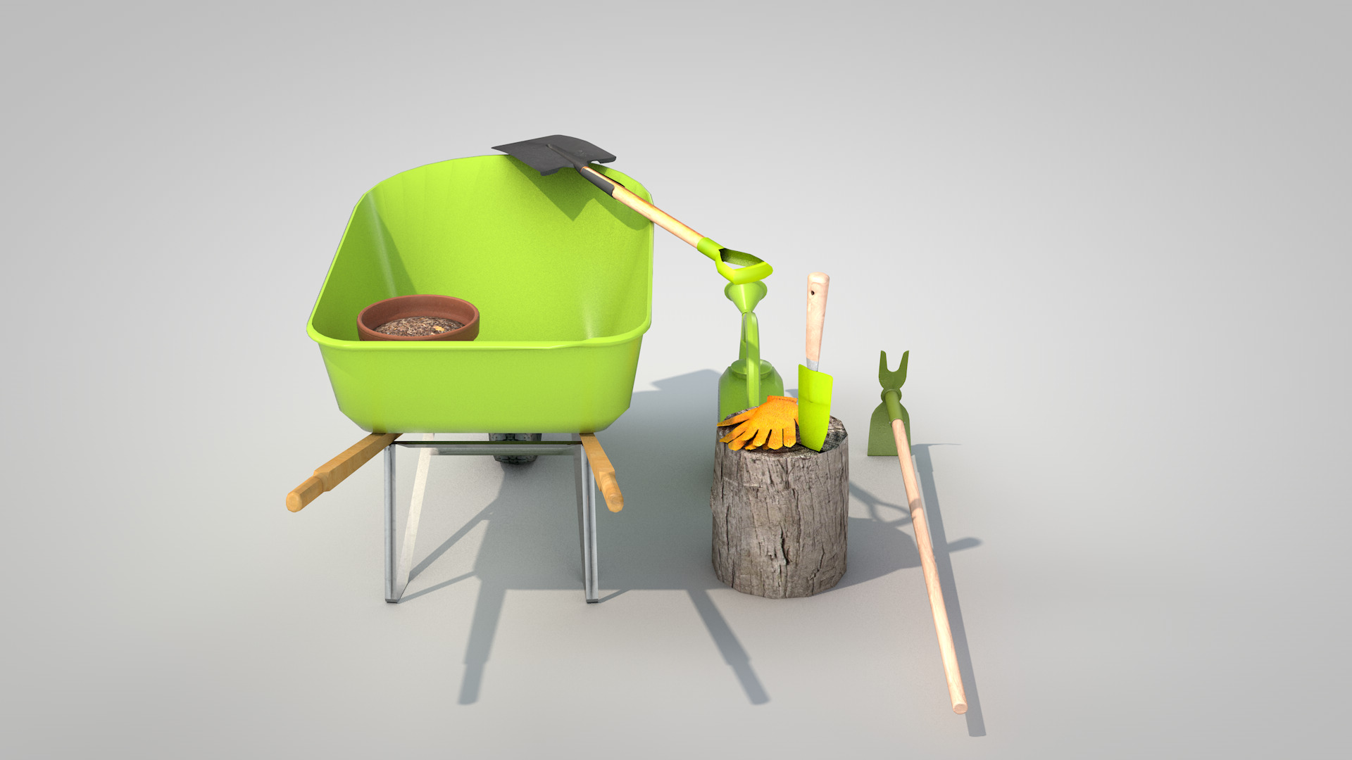 Garden Tool Set - Flower 3D model_9
