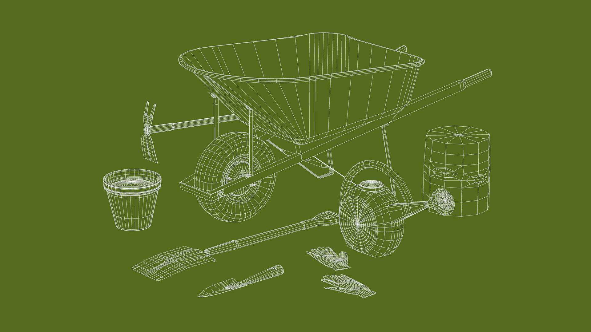 Garden Tool Set - Flower 3D model_15