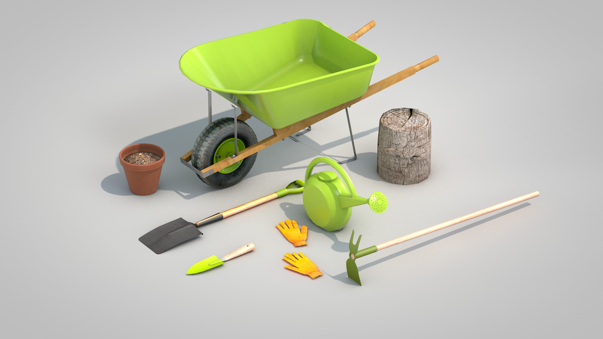 Garden Tool Set - Flower 3D model_2