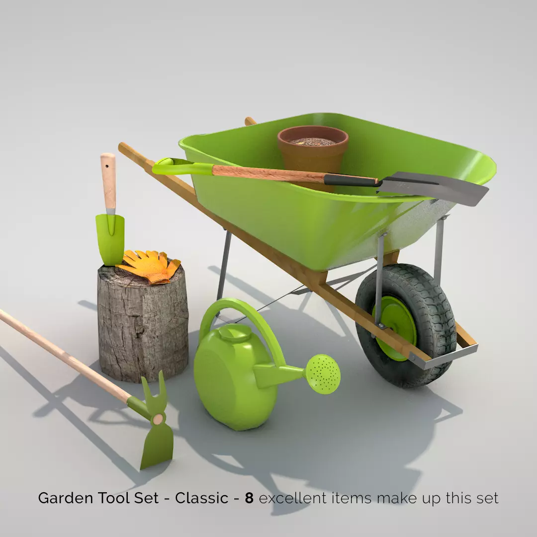 Garden Tool Set - Flower 3D model_0