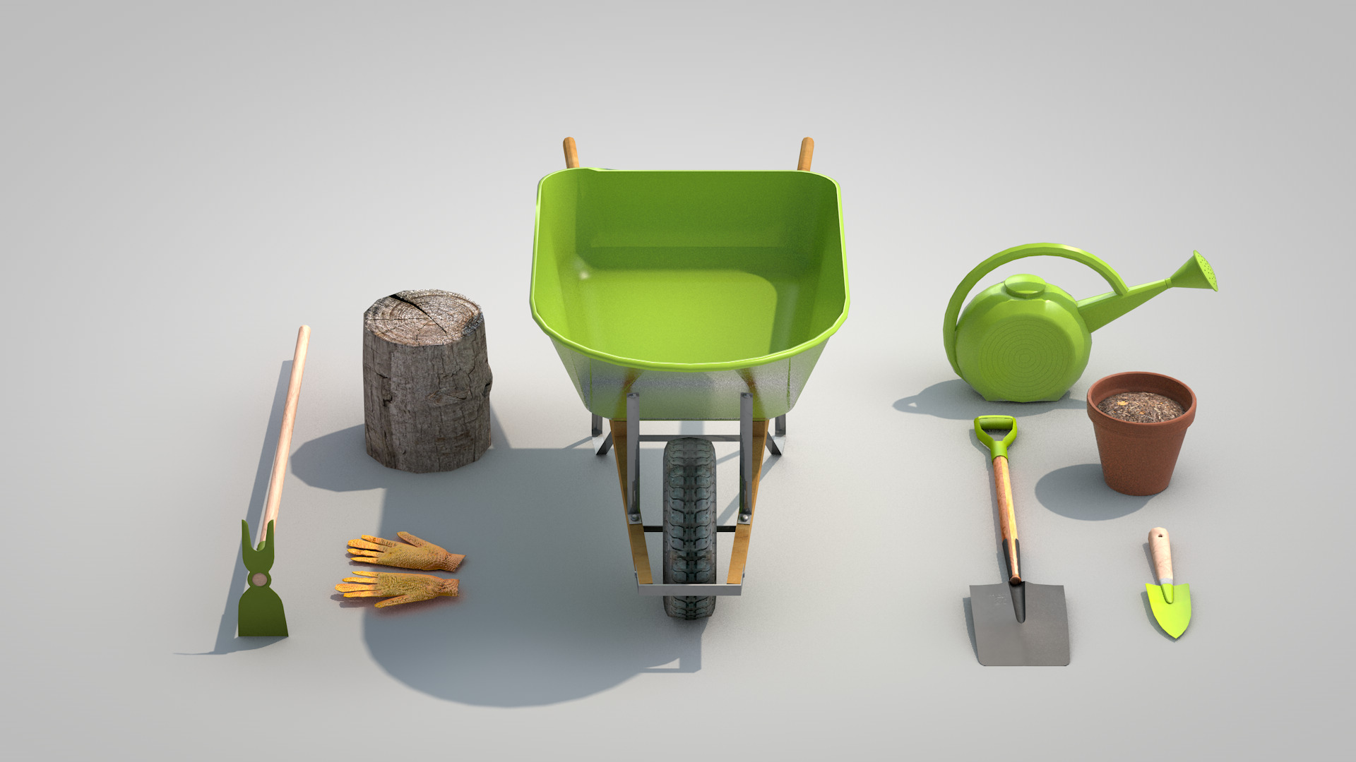 Garden Tool Set - Flower 3D model_13
