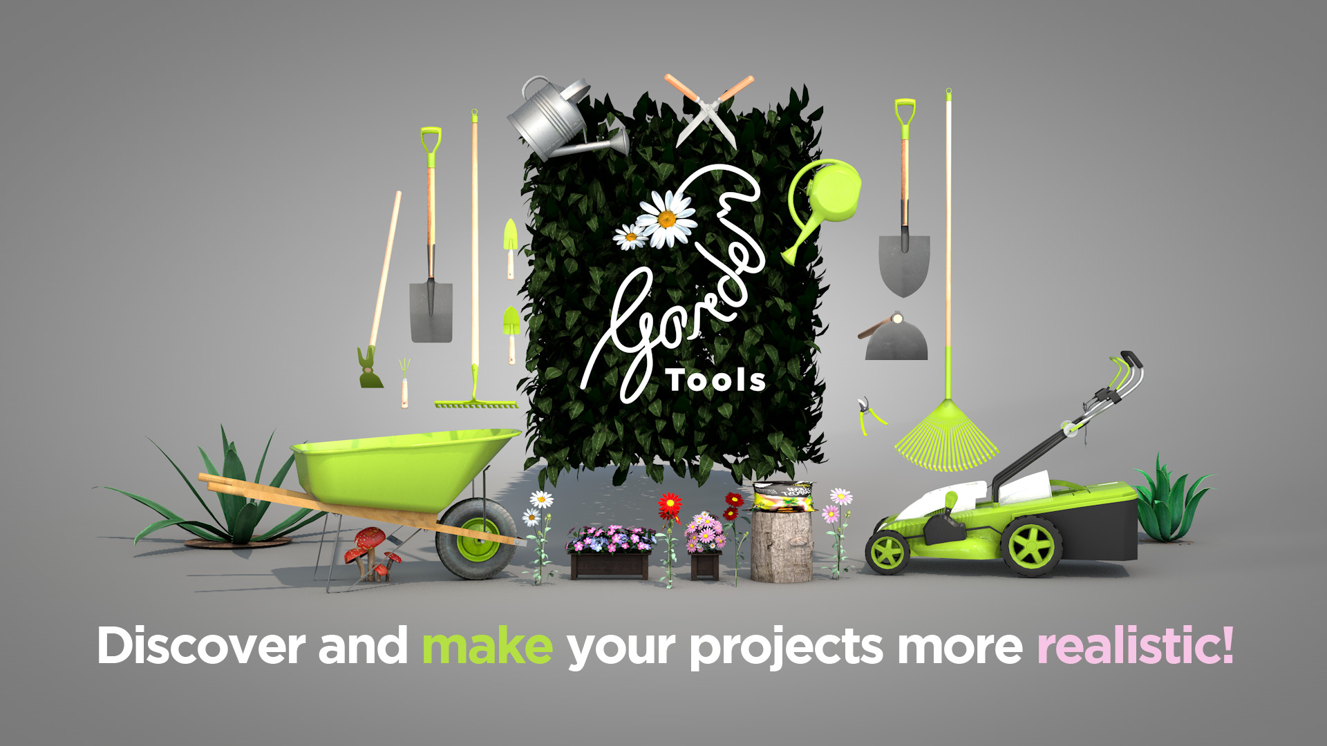 Garden Tool Set - Flower 3D model_18