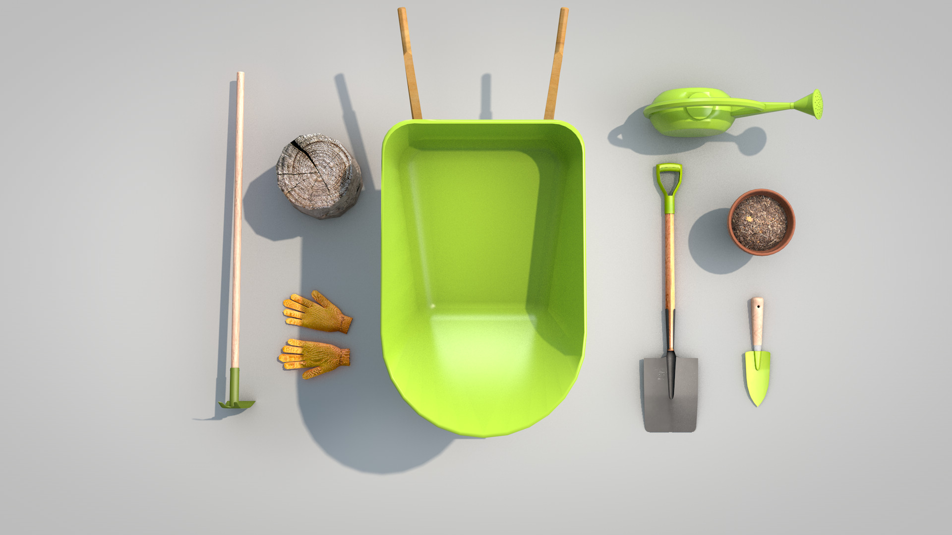 Garden Tool Set - Flower 3D model_12