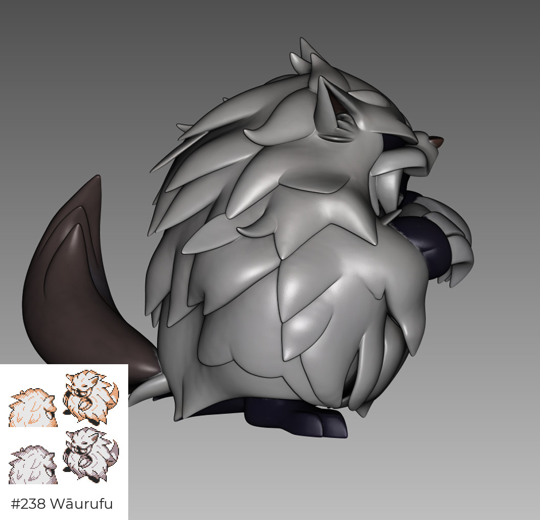 Beta Werewolf Waurufu Rejected Pokemon 3D print model_2