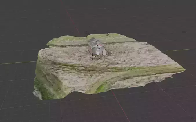 Realistic Barn in Field 3D Model STL OBJ FBX