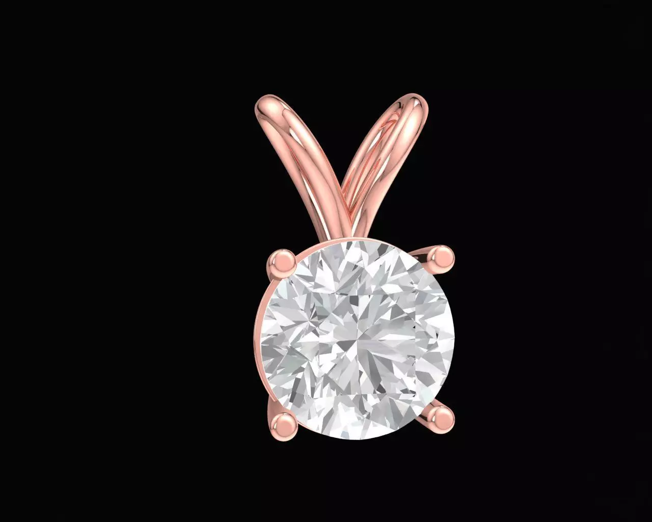 Luxury Round Solitaire Pendant Jewelry Model 42a 3D print model