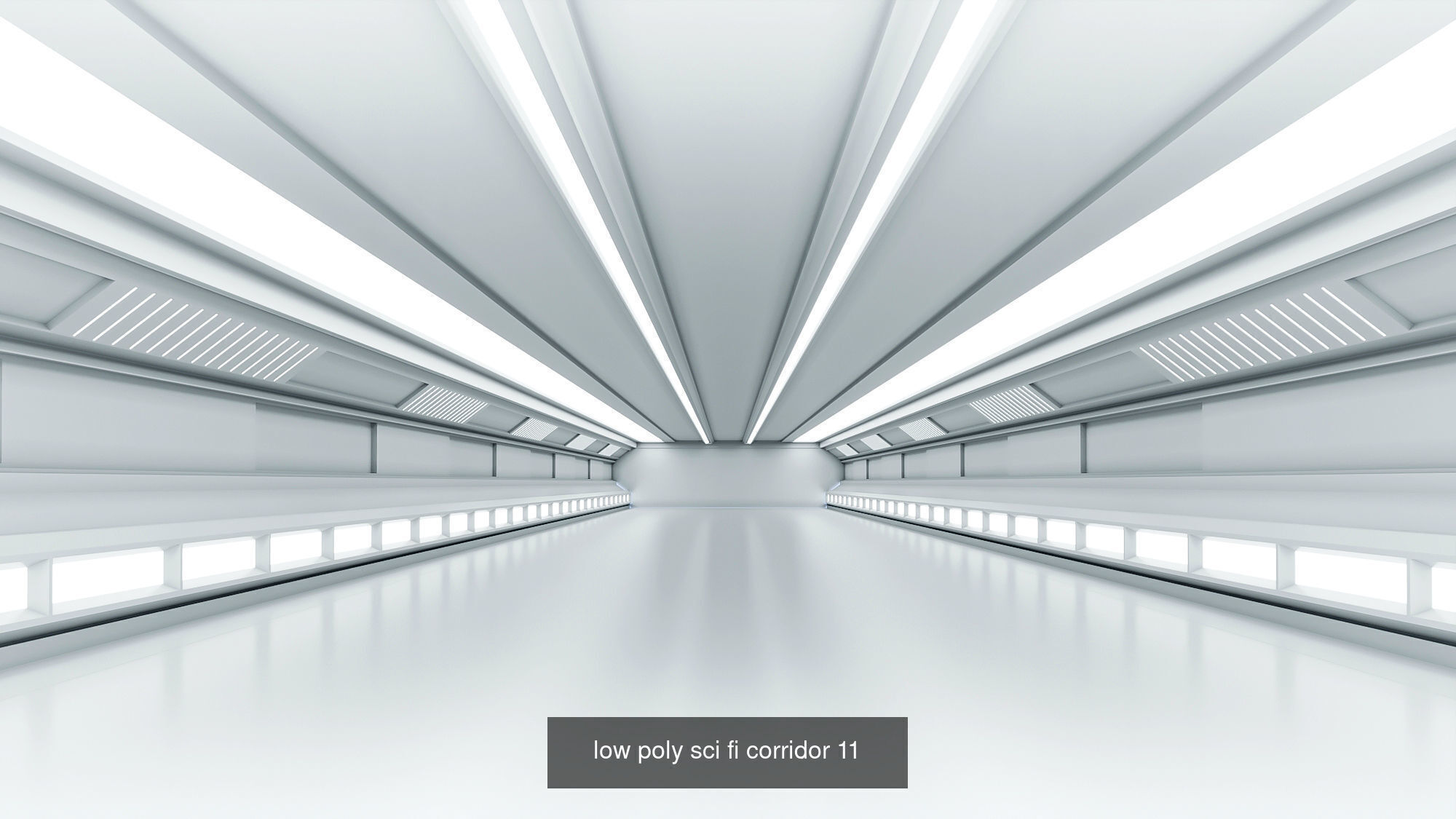 Low Poly Sci-Fi Corridor Pack 3D Model Collection_7