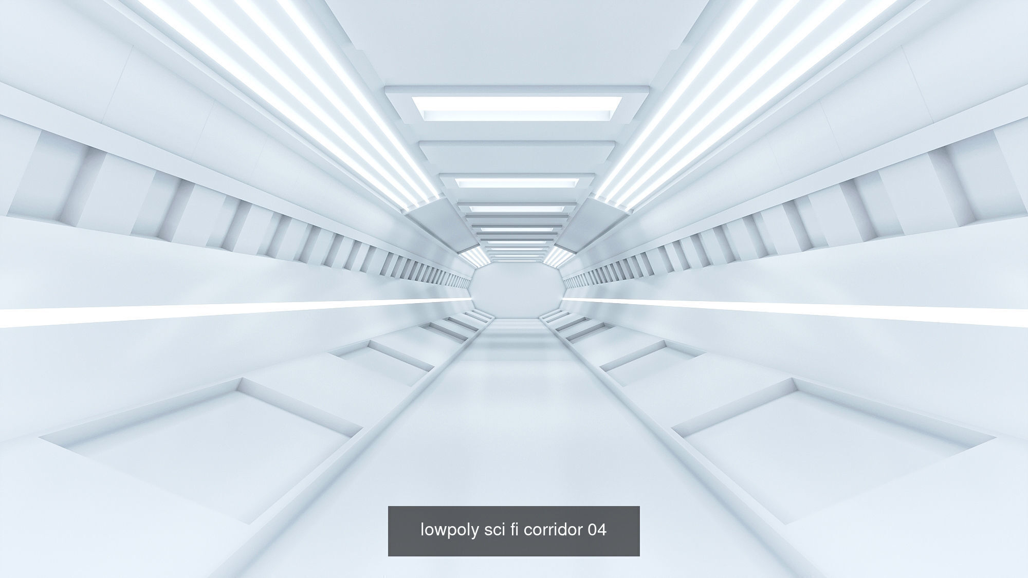 Low Poly Sci-Fi Corridor Pack 3D Model Collection_3