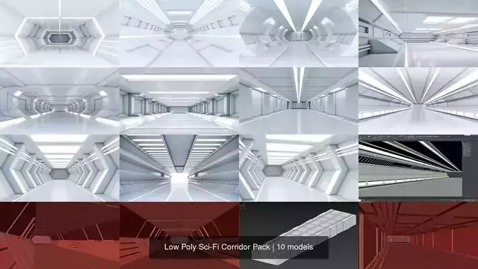 Low Poly Sci-Fi Corridor Pack