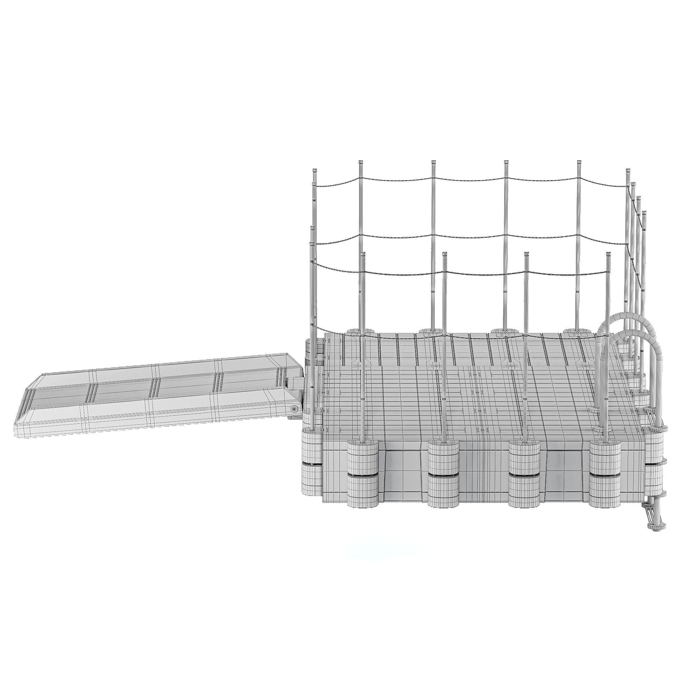 Modular plastic pontoon with a drive-in 3D model_6
