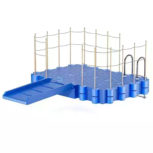 Modular plastic pontoon with a drive-in 3D model Modular plastic pontoon with a drive-in 3D model