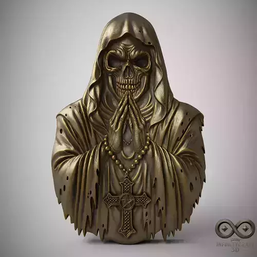 Dark Skull Priest  Gothic Horror Bust for  3D Print or  CNC