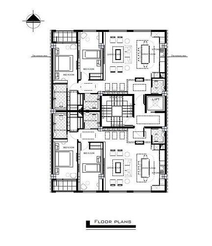 2-Unit Residential Building Plan 3D model