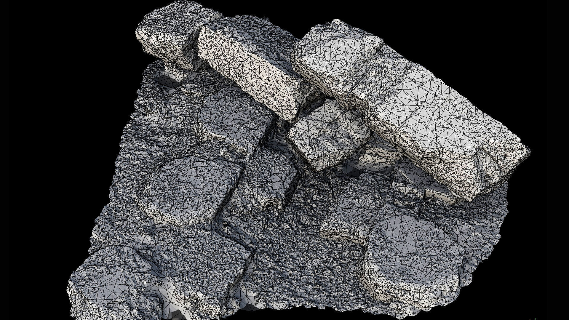 destroyed ww2 bunker mossy ruins PBR photogrammetry Low-poly 3D model_7