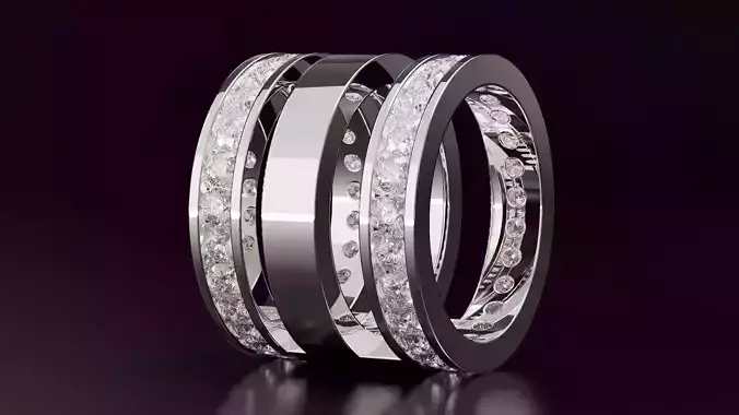 2line round cut eternity ring N06 54EU size