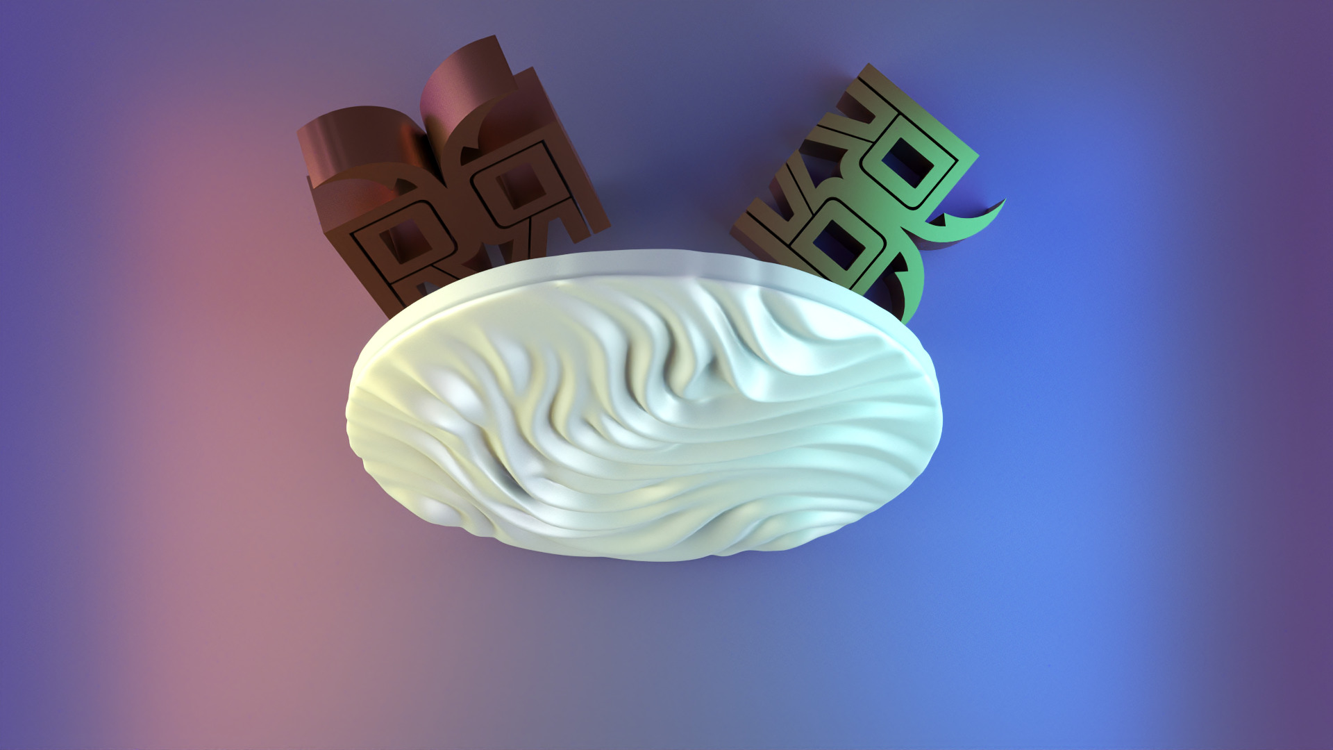 3d Textured Wave Wall Art 3D print model_5
