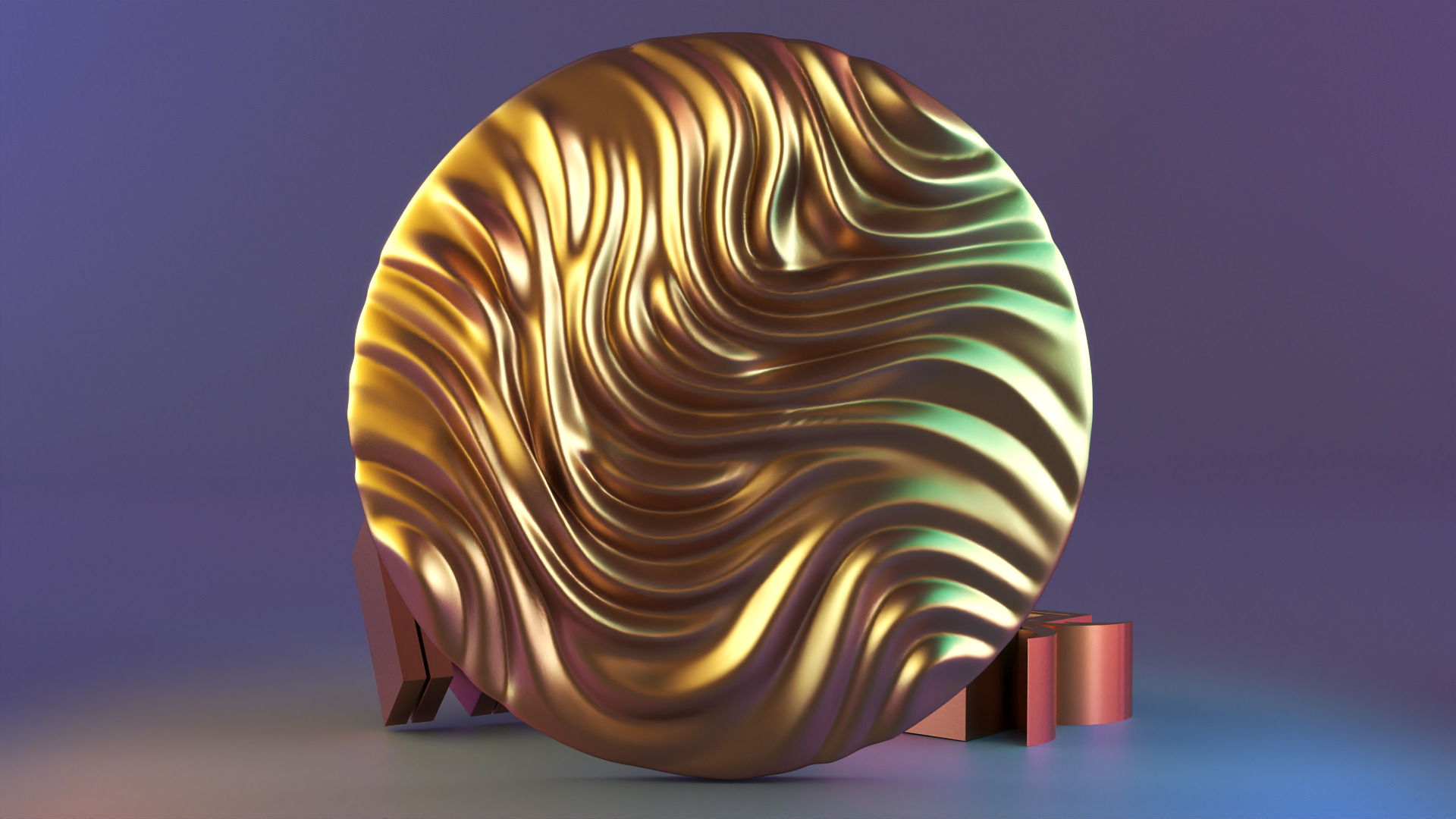 3d Textured Wave Wall Art 3D print model_8