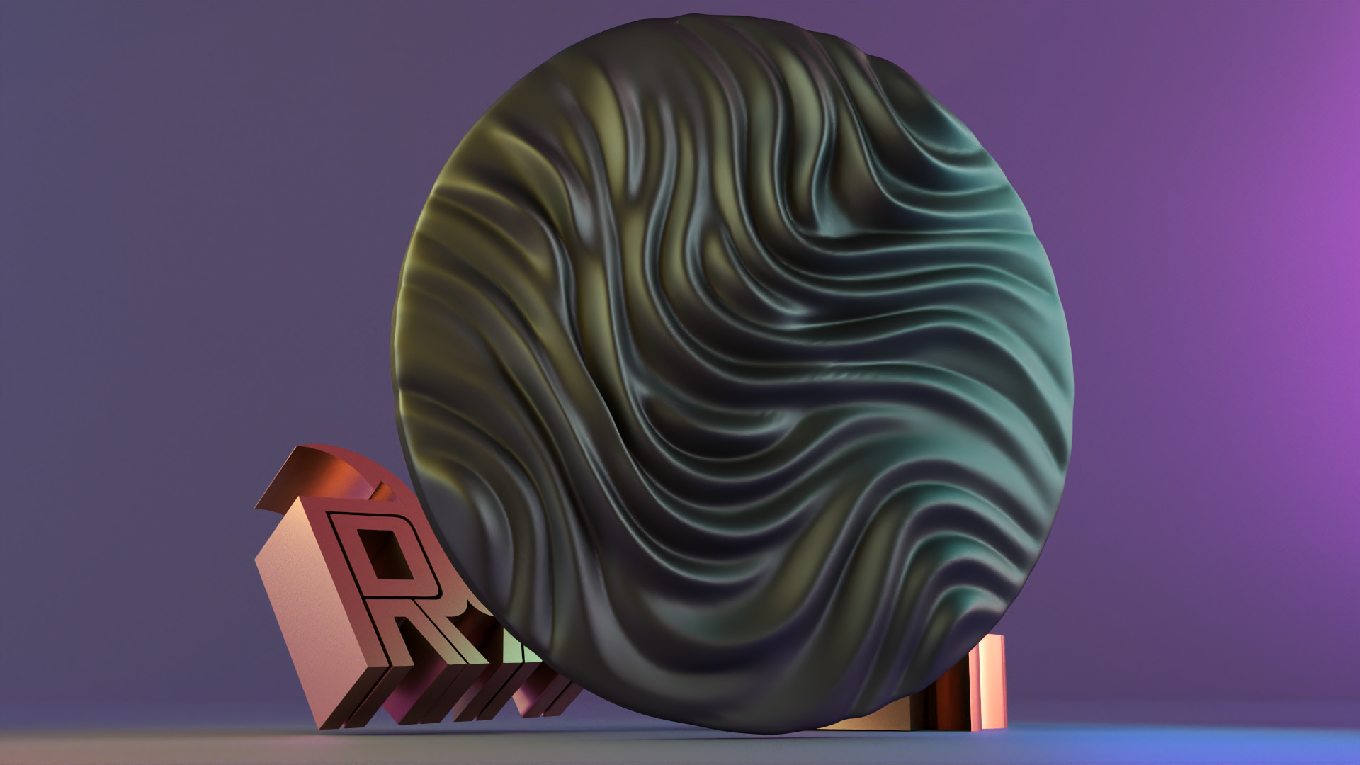 3d Textured Wave Wall Art 3D print model_6