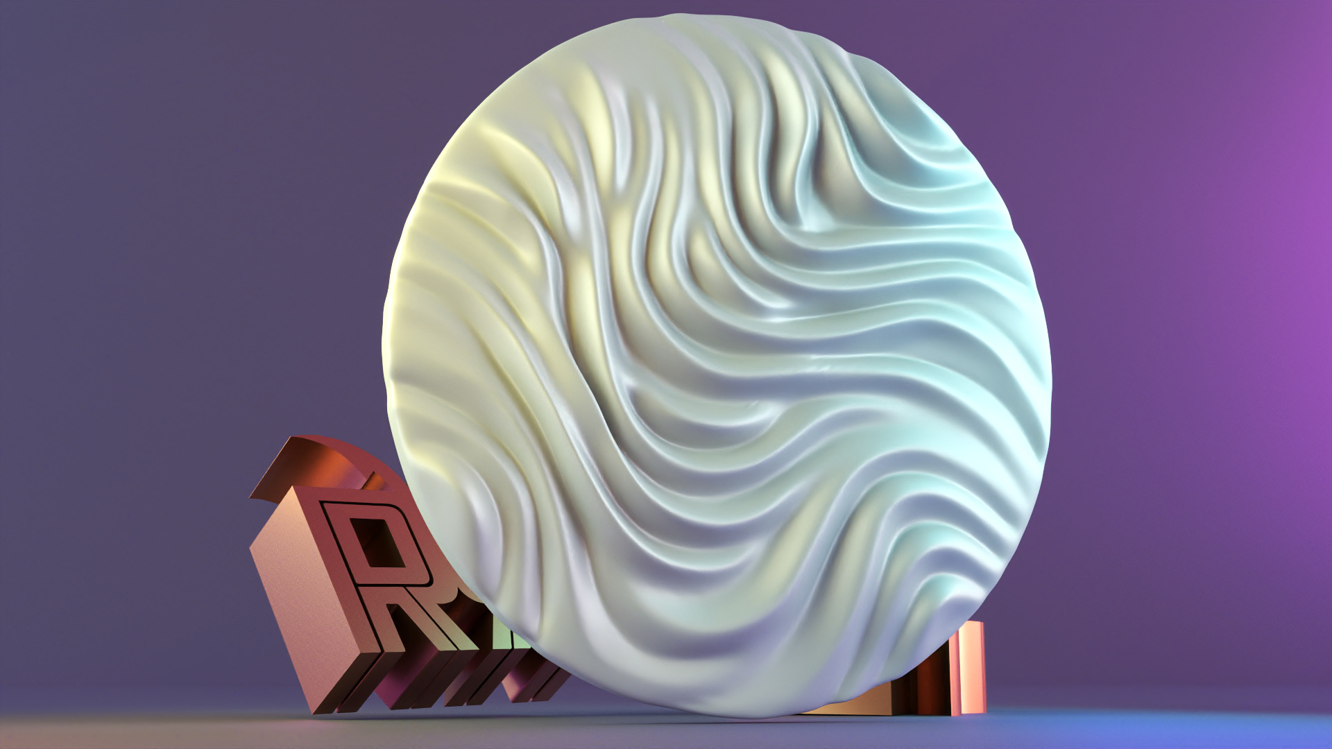 3d Textured Wave Wall Art 3D print model_7