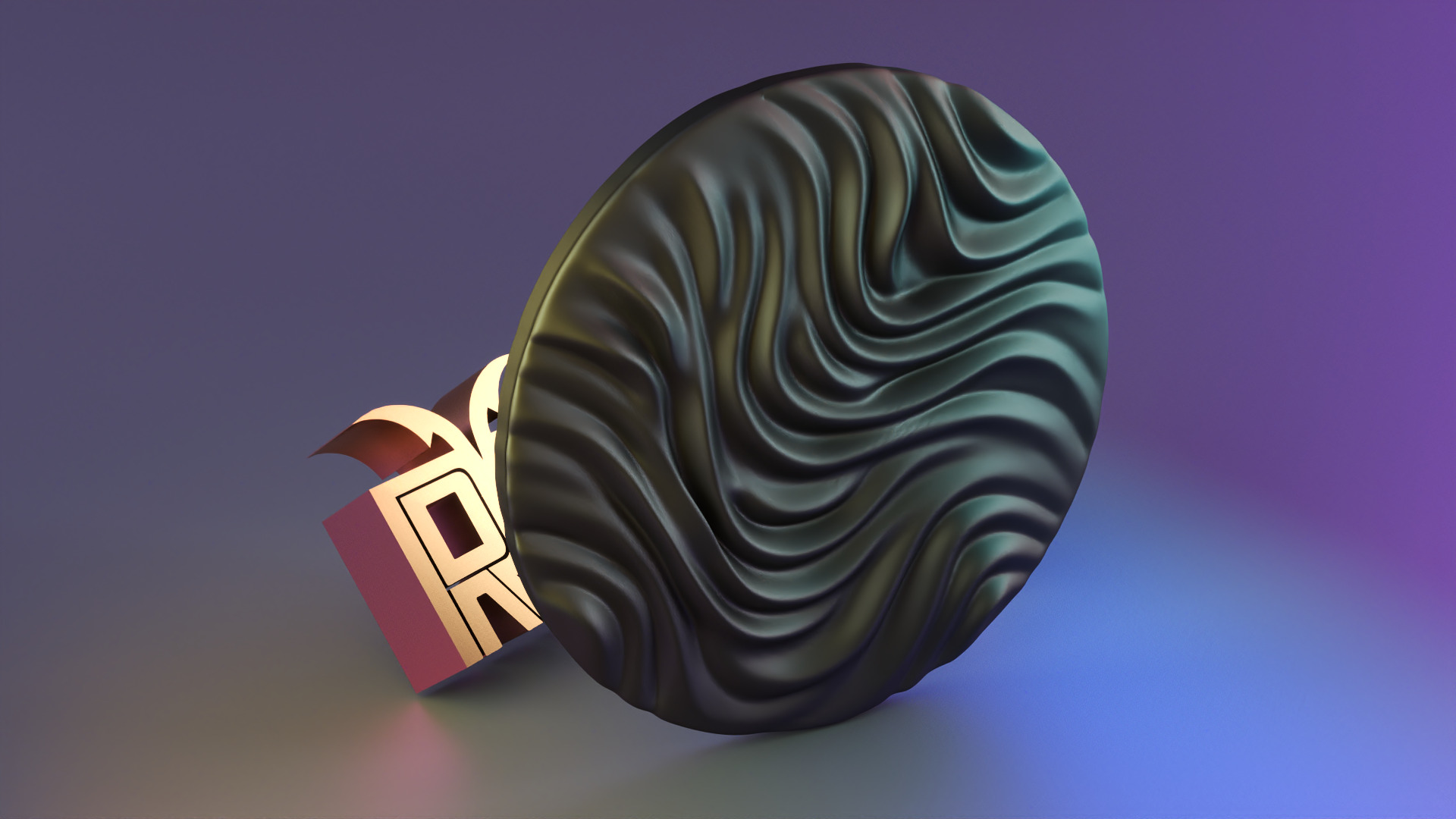 3d Textured Wave Wall Art 3D print model_11