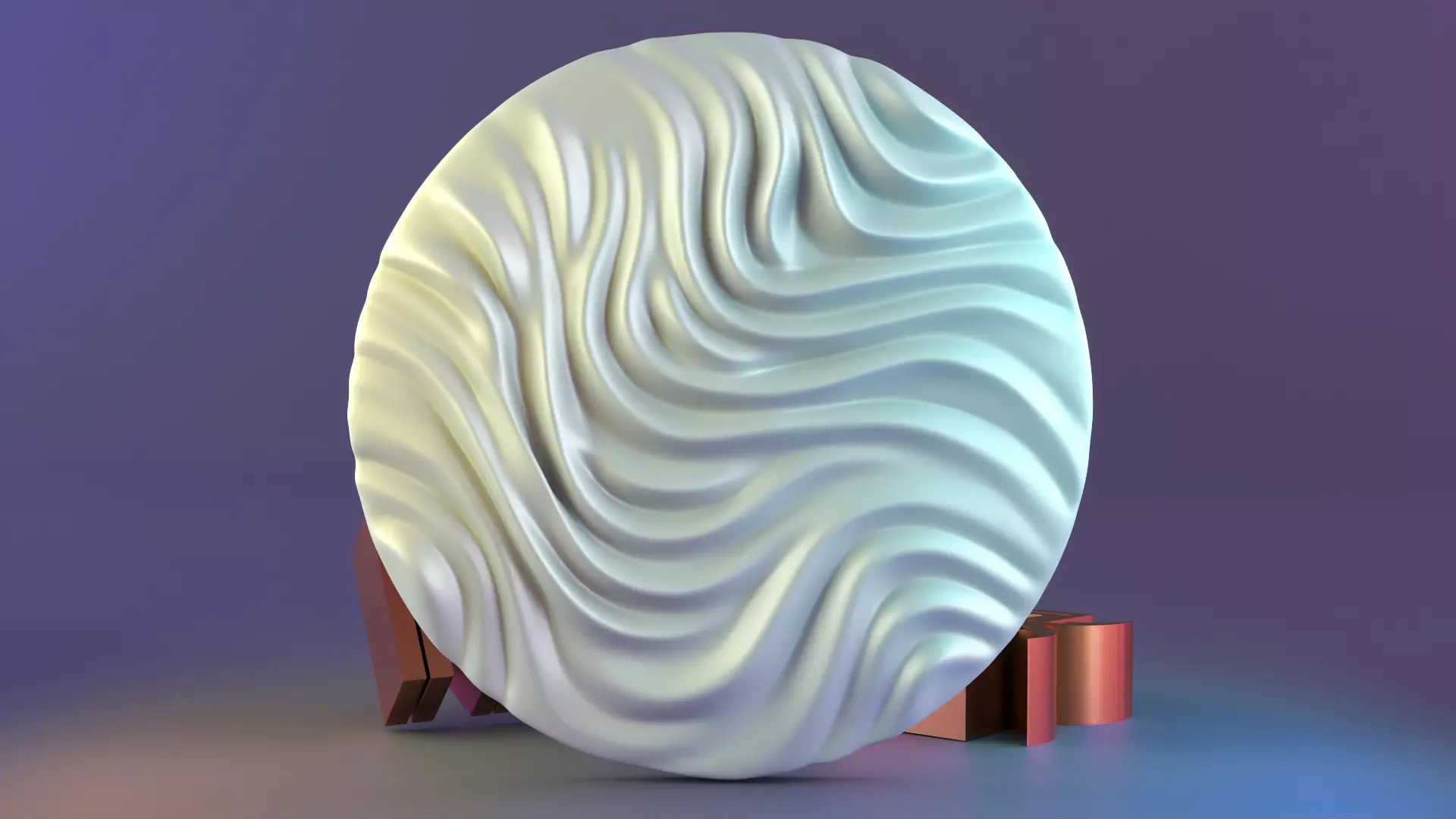 3d Textured Wave Wall Art 3D print model_0