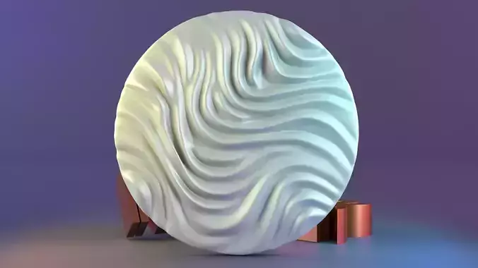 3d Textured Wave Wall Art 3D print model