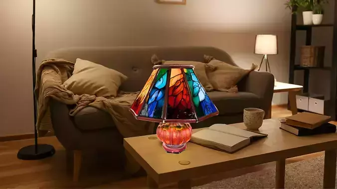 Nostalgic Tiffany Lamp High Poly 3D model