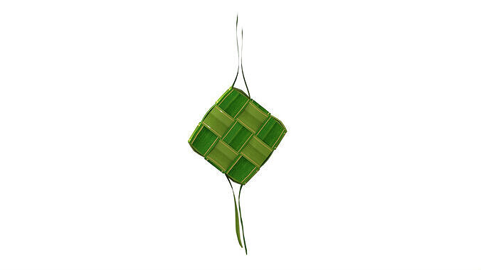 ketupat Low-poly 3D model 4