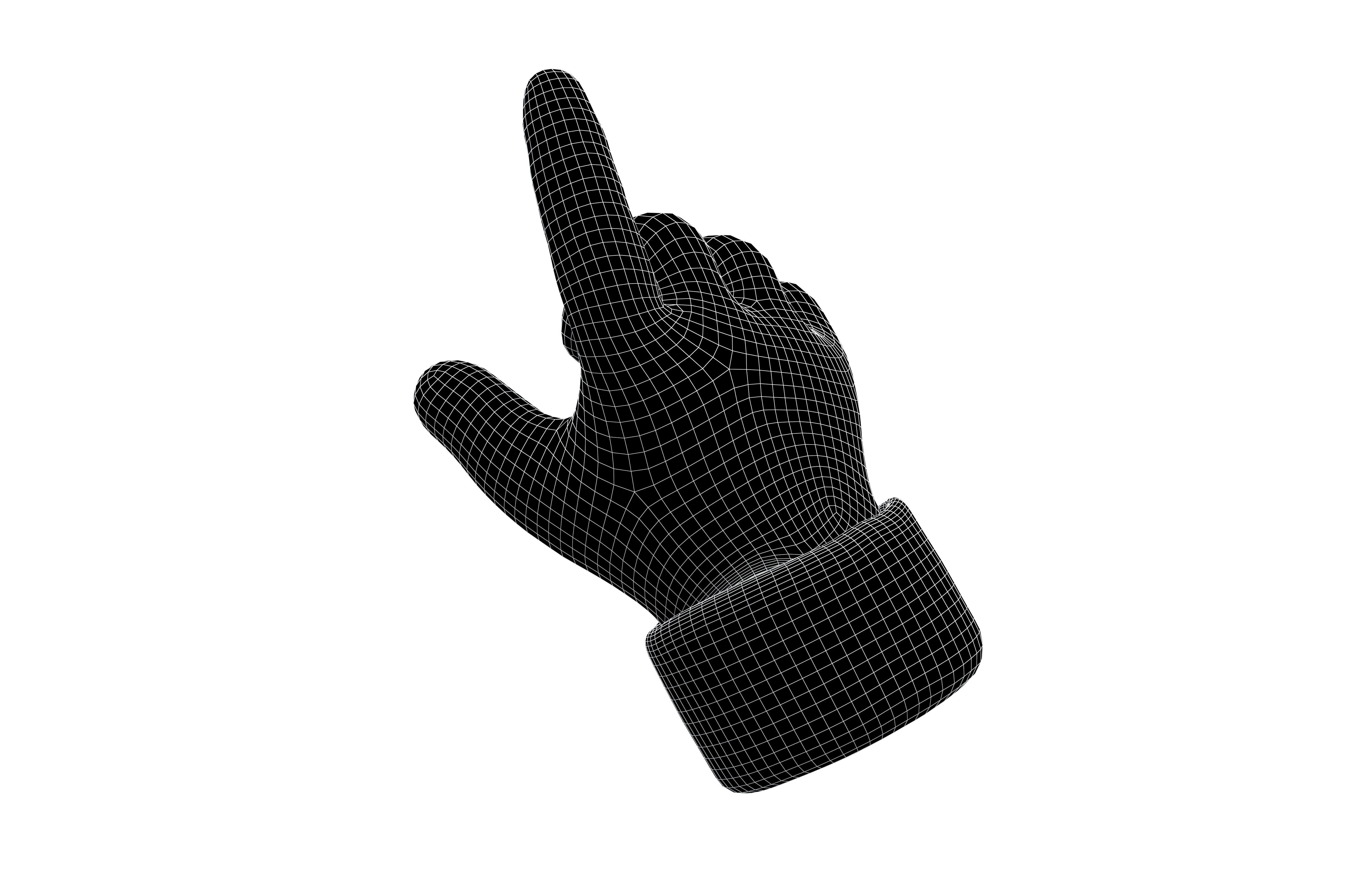 Hand Finger Pointing Icon v1 001 Low-poly 3D model_7