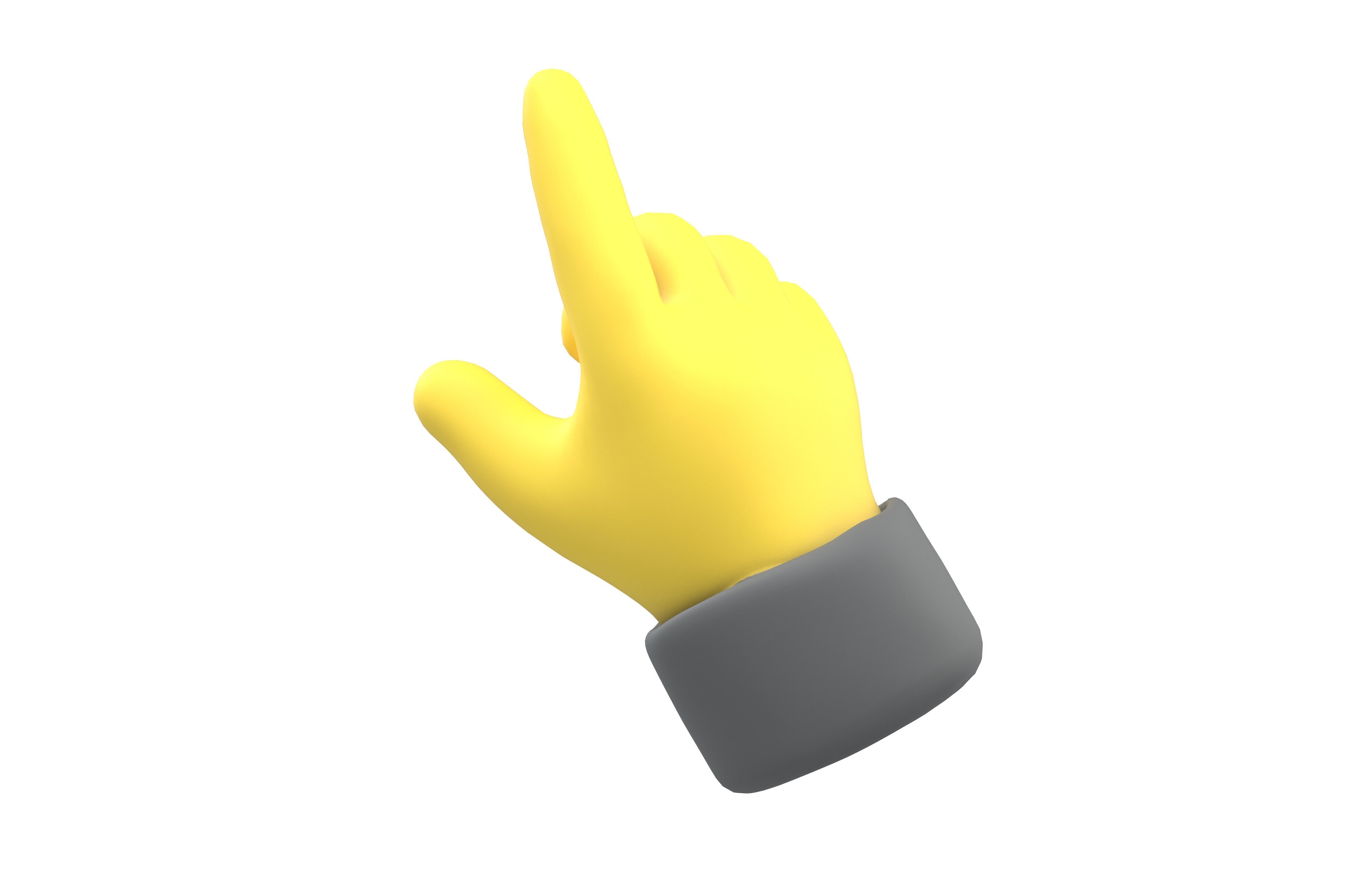 Hand Finger Pointing Icon v1 001 Low-poly 3D model_3