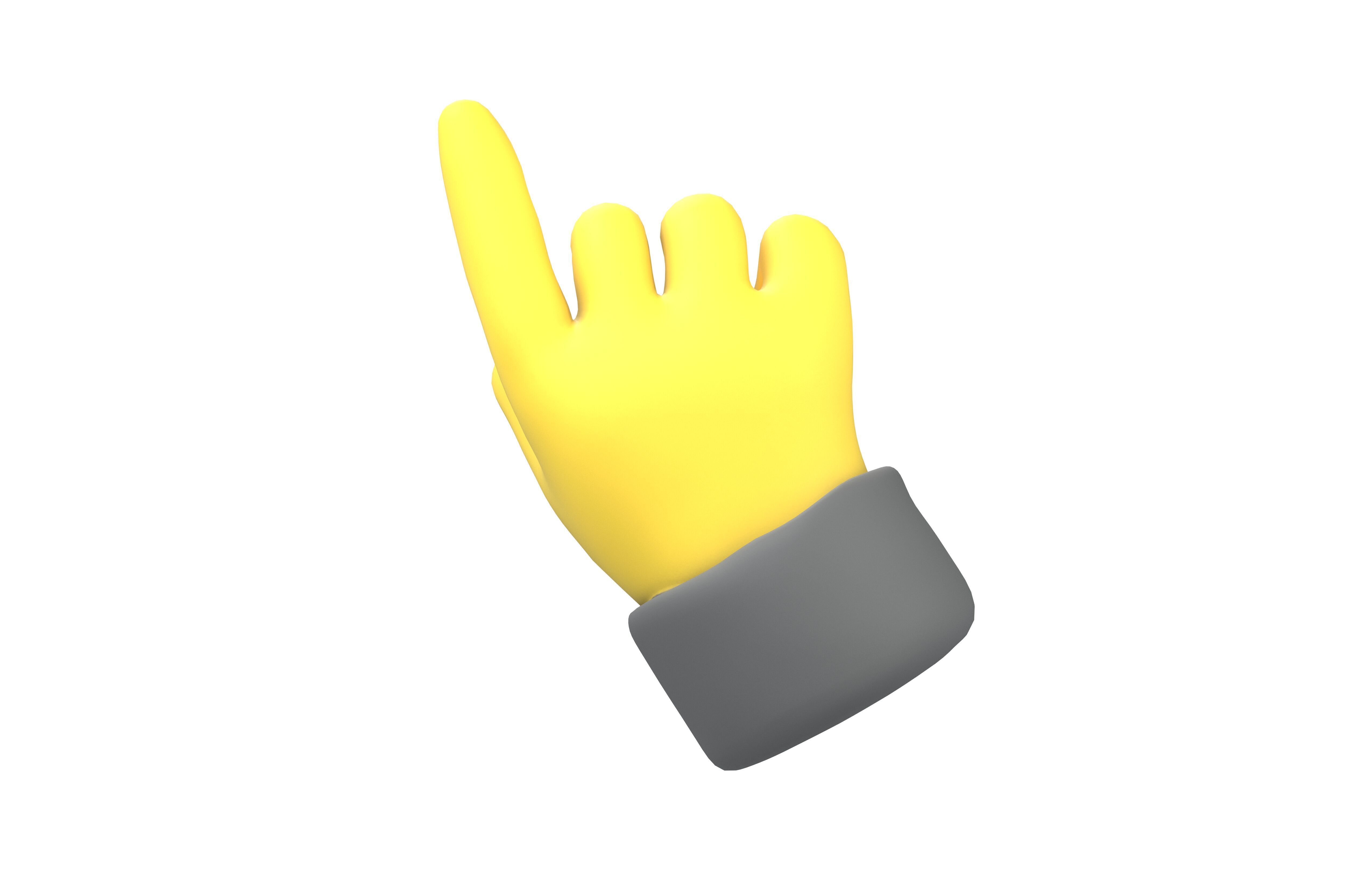 Hand Finger Pointing Icon v1 001 Low-poly 3D model_2