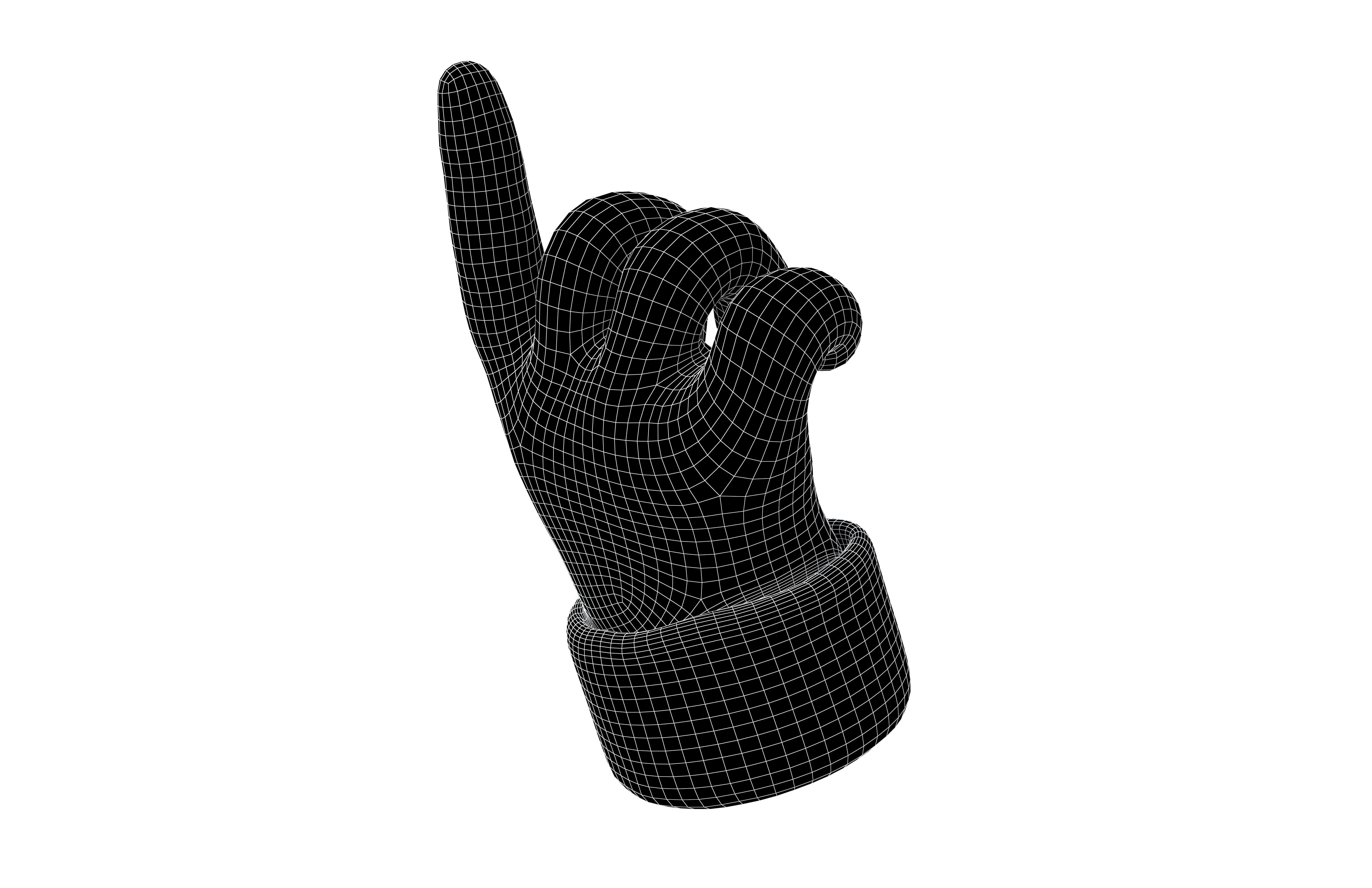 Hand Finger Pointing Icon v1 001 Low-poly 3D model_5