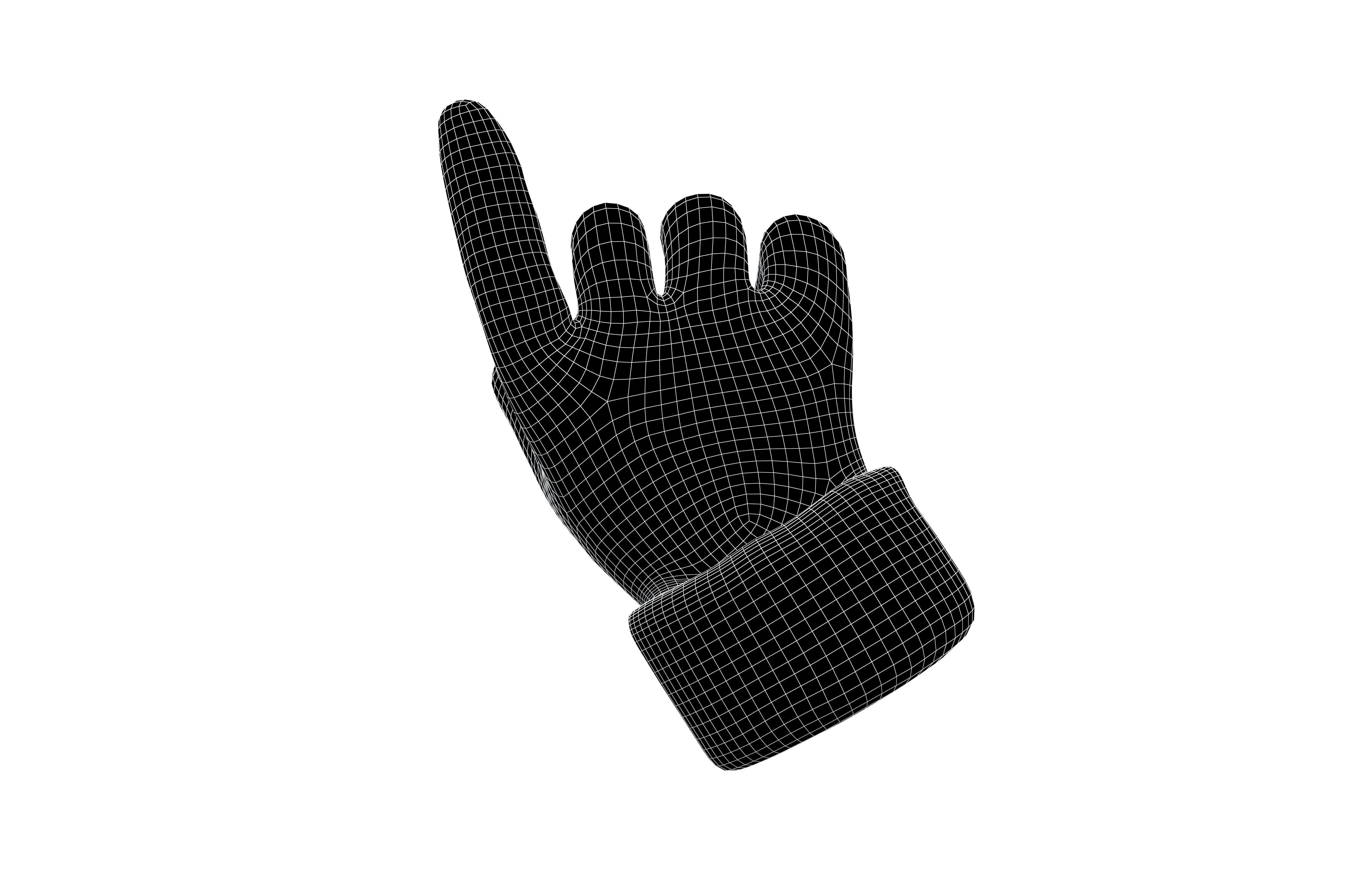 Hand Finger Pointing Icon v1 001 Low-poly 3D model_4