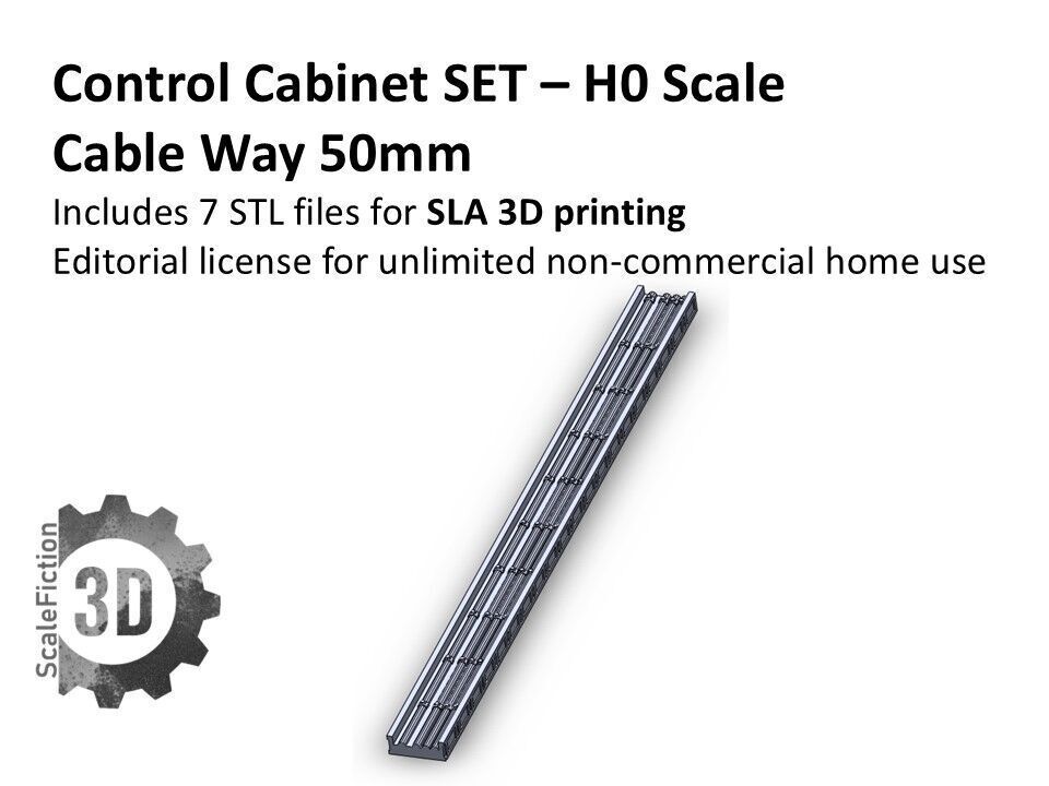H0 Scale - Control Cabinet and Cable Tray 3D print model_8