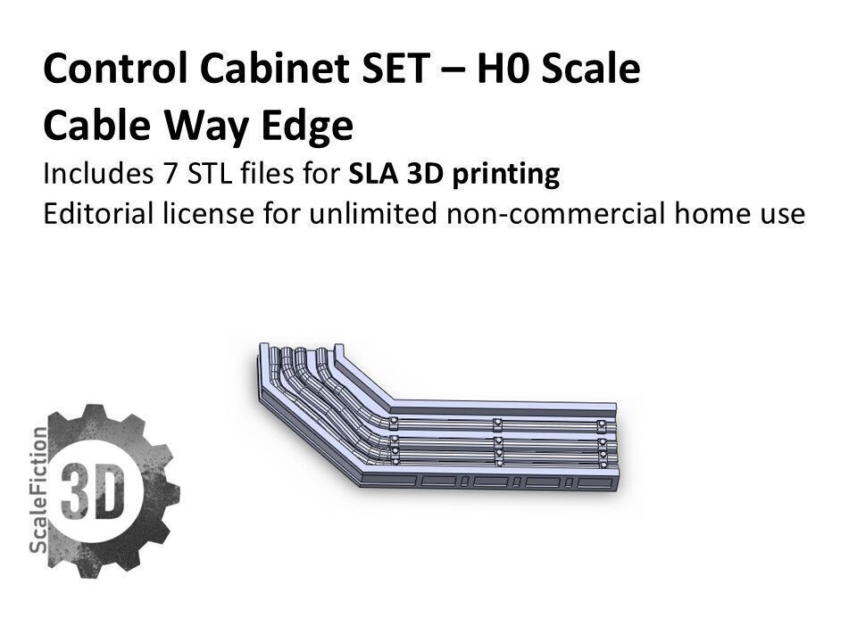H0 Scale - Control Cabinet and Cable Tray 3D print model_9