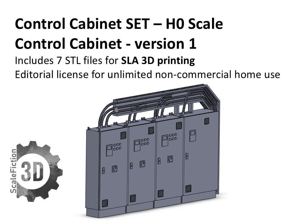 H0 Scale - Control Cabinet and Cable Tray 3D print model_3