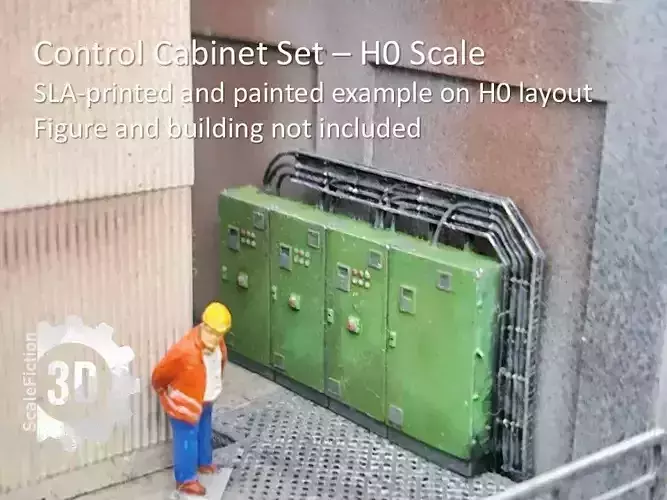 H0 Scale - Control Cabinet and Cable Tray