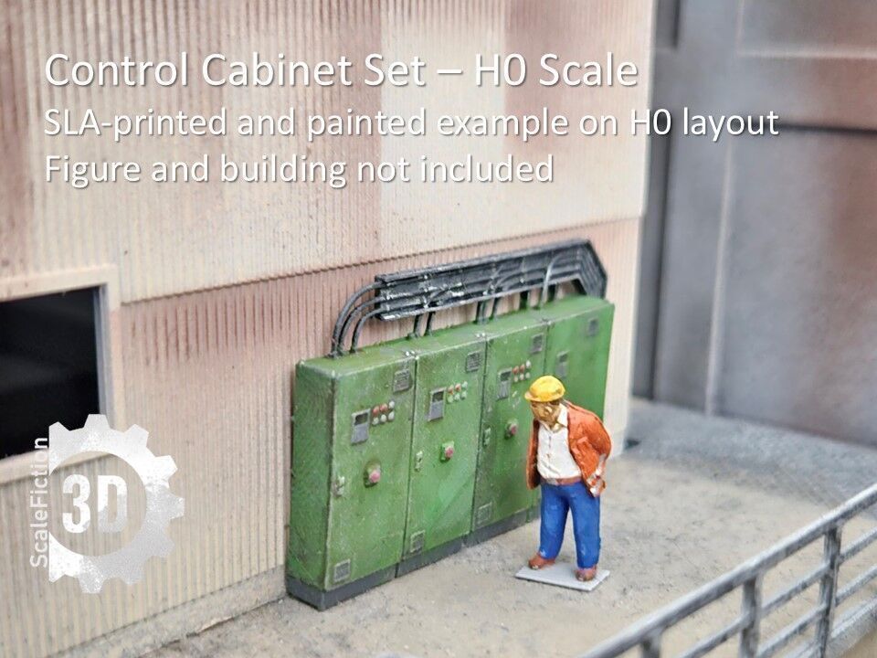 H0 Scale - Control Cabinet and Cable Tray 3D print model_1