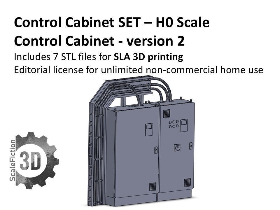 H0 Scale - Control Cabinet and Cable Tray 3D print model_4